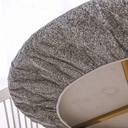 Walrus Round Vinyl Fitted Tablecloth with Flannel Backing Elastic Edge Design Table Cover Waterproof Oil-Proof PVC Table Cloth Stain-Resistant Best for 32"-36" Round - color: Grey, size: 36" (Round)