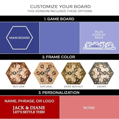 Personalized Wood Settler Game Board with Shelf Rack - 2-4 Players | Includes: Main Board and Shelf Rack | Compatible with Settler's of Catan - color: Custom: Board+rack, size: Custom