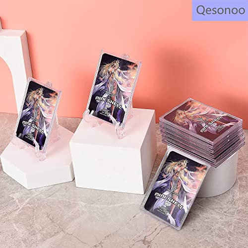 Cards Sleeves Top Loaders 10 Hard Acrylic Card Protector Clear Card Brick + 1 Display Stand Fit for Trading Cards,Standard Sports Cards,Baseball Card Holder Cases Collectibles White - color: 10 + 1