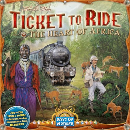 Asmodee Ticket to Ride The Heart of Africa Board Game Expansion - Train Route Strategy Game, Fun Family Game for Kids & Adults, Ages 8+, 2-5 Players, 30-60 Minute Playtime
