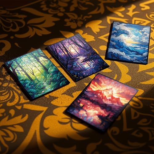 MTG Card Sleeves - Stained Glass Lotus - Ultra Clear Front & Matte Finish Back, 100 Count Standard Size Matte Art Sleeve for Magic The Gathering - color: Stained Glass Lotus
