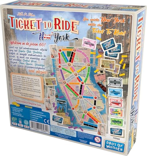 Asmodee Ticket to Ride New York Board Game - Train Route-Building Strategy Game, Fun Family Game for Kids & Adults, Ages 8+, 2-4 Players, 10-15 Minute Playtime