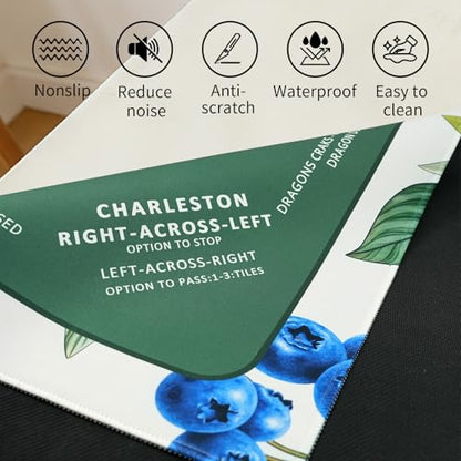 Neoprene Mahjong Mat (33"x33"), No Creases, with Storage Bag | Mahjong Mat with Rules, Anti-Slip, Noise-Reducing, for Mah-jong/Poker/Dominoes Games,Mahjong Accessories for Women and Men - style: Nature