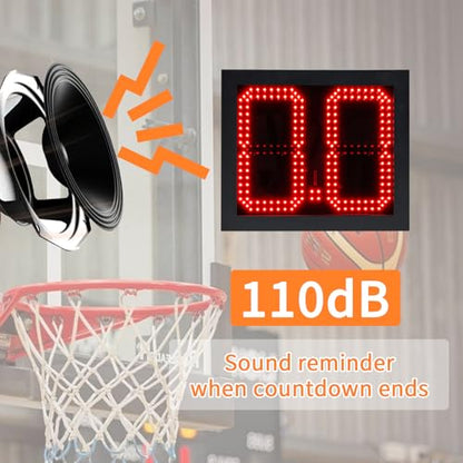 2 Units 14S/24S Basketball Shot Clock & Controller,Support 0-99 Seconds Custom Countdown Timer,Portable Shot Clock with Buzzer,Plug in(Shot Clock) - style: Shot Clock