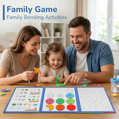 Magnetic Fraction Tiles Circles Playbook Homeschool Math Manipulatives | STEM Educational Games, Visual Learning Tools, Elementary Classroom Activities, Addition Subtraction Aids, Gifts for Boys