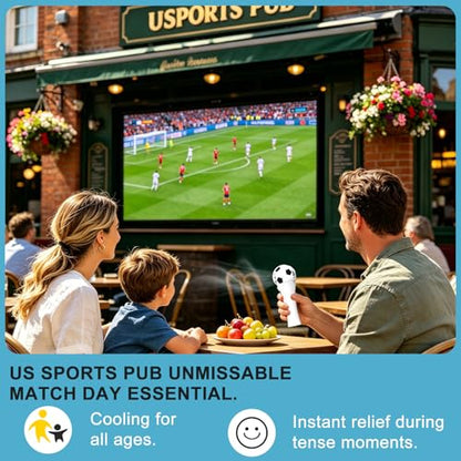 SZO Portable Handheld Turbo Fan, World Cup Soccer Mini Personal Fan with 5-Speed Wind, Digital Power Display, USB Rechargeable Fan for Home, Office, Outdoor & Soccer Fans
