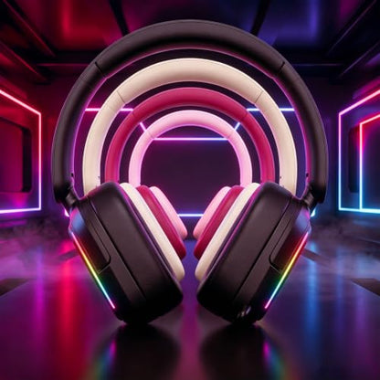 RK ROYAL KLUDGE HG101 V2 Wireless Gaming Headset, 2.4G/Bluetooth 6.0/3.5mm Wired Headphones, 7.1 Surround Sound, 40mm Drivers, Memory Foam Cushions, Works with Xbox, PS4/5, PC, Switch, Black - color: Black