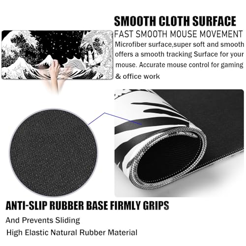 TEDNETGO Extra Large Mouse Pad, Gaming Mouse Pad, Waterproof Extra Large Mousepad with Stitched Edges, Non-Slip Base Keyboard Pad for Gamer, Office & Home, 31.5 x 15.8, Dragon - color: Dragon, size: 31.5L x 15.7W inches
