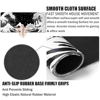 TEDNETGO Extra Large Mouse Pad, Gaming Mouse Pad, Waterproof Extra Large Mousepad with Stitched Edges, Non-Slip Base Keyboard Pad for Gamer, Office & Home, 31.5 x 15.8, Dragon - color: Dragon, size: 31.5L x 15.7W inches