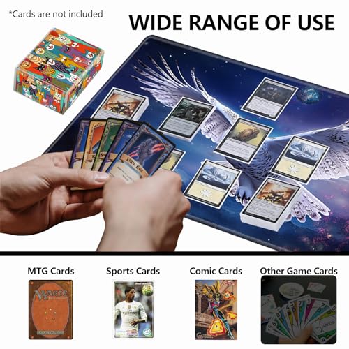 Strong Magnet Card Case Deck Box Mtg Card Box Playing Card Box Deck Box Tcg Up to 200 Cards Creative Pattern Trading Card Storage Box for Collectible Card Games, Doodle Cute Cat - color: Doodle Cute Cat