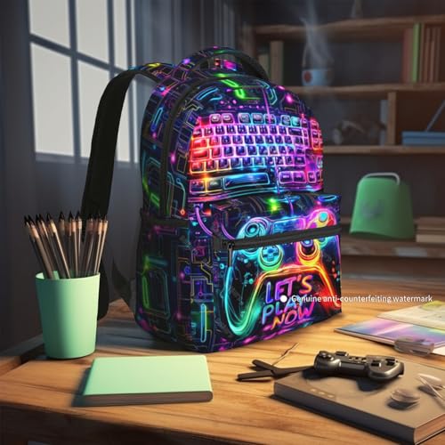 School Backpack for Boys- Video Game Backpacks Boys Backpack for Kids Children Teens Elementary Middle School - Students Bookbag Ages 6-18, Game Bookbag Travel Back Pack - color: Game