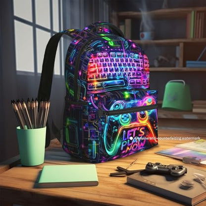 School Backpack for Boys- Video Game Backpacks Boys Backpack for Kids Children Teens Elementary Middle School - Students Bookbag Ages 6-18, Game Bookbag Travel Back Pack - color: Game