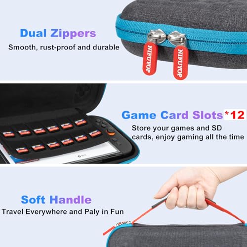 Slim Carrying Case for Nintendo Switch 2 2025, Protective Travel Case with Soft Lining, 12 Game Card Slots, Portable Carry Bag for Switch 2 Console Protection - color: Black Sliver