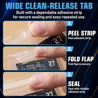 Invested Alliance Resealable Set Team Bags for Trading Cards | Ultra, TCG, Baseball, Sports Card Team Bags Sleeves. Fits Top loaders, Magnetic & Semi Rigid Holders. High Clarity Sleeves.