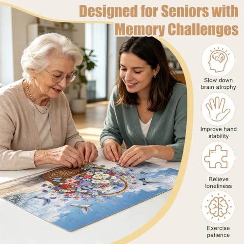 6 Packs 50 Large Piece Puzzles for Seniors with Dementia, Alzheimer’s Products and Activities for Elderly Adults, Cognitive Game Gift for Patients in Nursing Home - style: vegetable