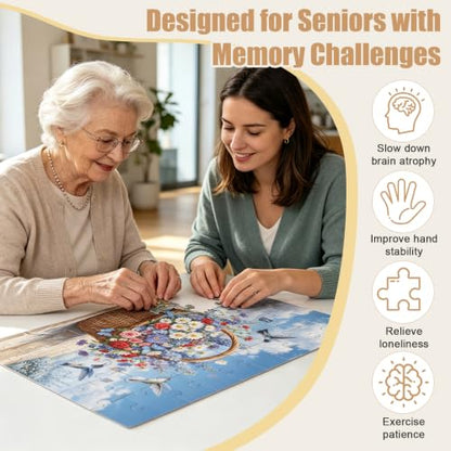 6 Packs 50 Large Piece Puzzles for Seniors with Dementia, Alzheimer’s Products and Activities for Elderly Adults, Cognitive Game Gift for Patients in Nursing Home - style: vegetable