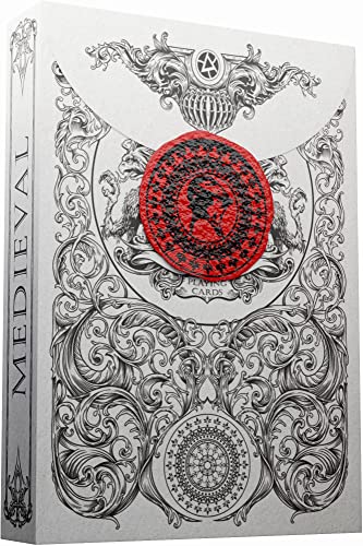 Medieval Playing Cards with Unique Seal and Free Card Game eBook, Stand Out with Cool Poker Cards, Black Deck of Playing Cards, Unique Illustrated Designs for Kids & Adults, Playing Card Decks - color: Black
