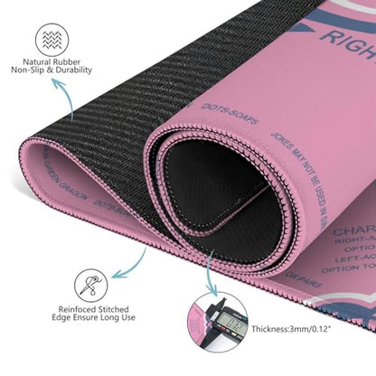 Pink Mahjong Mat with Rules, 31.5*31.5in Anti Slip American Mahjong Mat for Table, Noise Reduction, Neoprene Mah jongg Mats with Carrying Bag & 3 Dices, Mahjong Supplies Gift, Board Tile Games Mats - color: Pink01