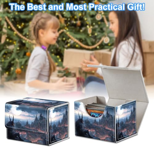 Monster Overlooking City Deck Box for MTG Commander | Holds 100+ Double-Sleeved Cards | Strong Magnetic TCG Card Case for Collectible Games - color: Monster Overlooking City