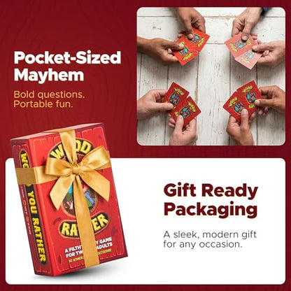 Wood You Rather? Adult Party Games for Game Night - Funny Card Games for Adults Ages 17-30 - 200 Outrageous Questions for Groups, Pregames & Simple Rules - Premium Quality Edition