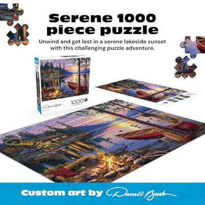 Buffalo Games - Darrell Bush Canoe Lake - 1000 Piece Puzzle for Adults | Made in USA, Perfect Snap Fit, Giftable, Frameable Art, Includes Poster, Recycled Board