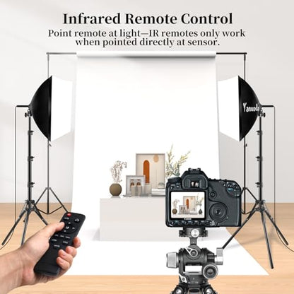 16"x16" Softbox Lighting Kit, 95W 3000K-7500K Dimmable LED Studio Light with Remote Control, Adjustable Stand & Carry Bag for YouTube Video, Streaming, Zoom Calls - size: 1-Pack