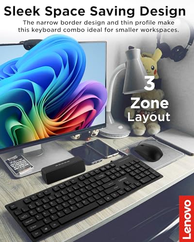 Lenovo 305 USB-C Wired Keyboard & Mouse Combo, Black, Spill-Resistant, Narrow Border, Adjustable Tilt, Full-Size Keyboard & Mouse, Compatible with Laptop, PC, Tablet, USB-C Connectivity Gaming Office - style: 305 USB C - Mouse + Keyboard
