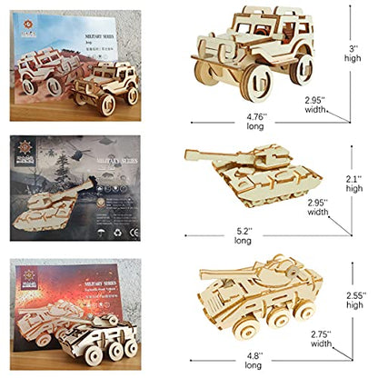 3D Wooden Puzzle - 6 Piece Set Wooden Car Brain Teaser Puzzle - DIY Assembly Car Building Model Kits - Wood STEM Gifts for for Adults & Teens Birthday Gifts Christmas - style: Car puzzle
