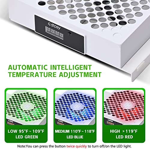 G-STORY Cooling Fan for Xbox Series S, Auto 3 Speed Adjust Temp Display RGB - color: WHITE