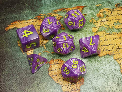 Dice- DND Polyhedral Dice Set 25mm Giant Dice for Dungeons and Dragons D&D Pathfinder RPG MTG Role Playing Dice with Dice Bag (Purple)