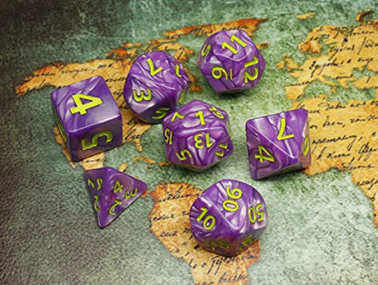Dice- DND Polyhedral Dice Set 25mm Giant Dice for Dungeons and Dragons D&D Pathfinder RPG MTG Role Playing Dice with Dice Bag (Purple)