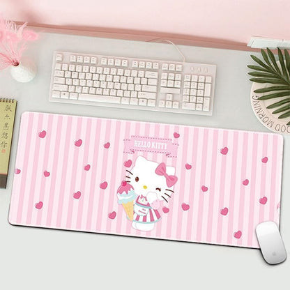 Kitty Girly Cute Gaming Mouse Pads, Long Extended Desk Mat, Extra Large Girl Anime Mousepad Keyboard Pads for Work Game Office Home (Kitty) - color: Kitty
