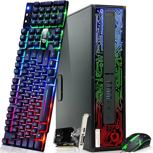BTO BX8G2 RGB Gaming Desktop Computer PC – Intel Core i5-6500 6th Gen Processor – 16GB DDR4 RAM – 256GB SSD – GeForce GT 1030 – RGB Keyboard & Mouse – Wi-Fi – Windows 11 Pro (Renewed) - style: Starter Gaming PC