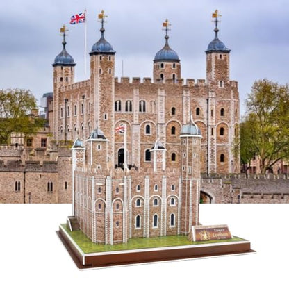 Architecture World Famous of 3D Puzzle.Build Your Own Collection of 17 Global Landmarks (Notre Dame, Colosseum) - Educational DIY Model Kit for Kids & Adults. (Tower of London) - color: Tower of London