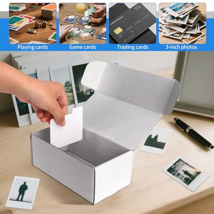 VOKOY Trading Card Storage Box with Dividers, 12 Pack • 400 Count Bulk Card Collection Case, Corrugated Cardboard Storage Box for Sports, TCG/Magic/Mtg Cards (Horizontal Length 7.5 Inch) - style: 7.5IN - 12Pack