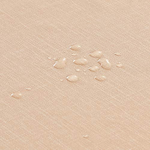 NLMUVW Square Vinyl Tablecloth 100% Waterproof Oil Proof PVC Table Cloth Wipe Clean Table Cover for Kitchen Dining Picnic, Champagne, 48 x 48 Inch - color: Champagne, size: 48" x 48" (Square)