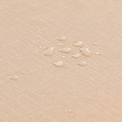 NLMUVW Square Vinyl Tablecloth 100% Waterproof Oil Proof PVC Table Cloth Wipe Clean Table Cover for Kitchen Dining Picnic, Champagne, 48 x 48 Inch - color: Champagne, size: 48" x 48" (Square)