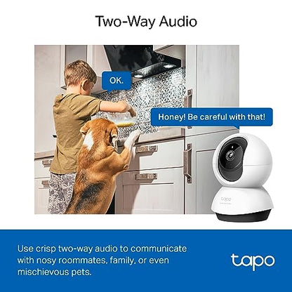 TP-Link Tapo 2K QHD Pan/Tilt Security Camera for Pet Camera, Baby Monitor, Motion Detection, Motion Tracking, 2-Way Audio, Night Vision, Cloud &SD Card Storage, Works w/Alexa & Google Home(Tapo C220) - style: 2K QHD
