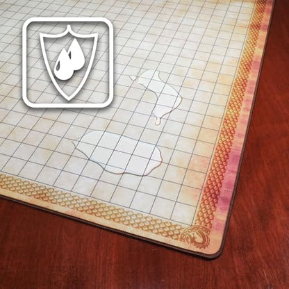 ENHANCE Deluxe RPG Grid Mat - DND Map (24x36in) with Premium Rubber, Non-Slip Grip, No Creasing - Dry Erase DND Mat Set for Masters and Starters, Erasable Parchment with Travel Pouch, Marker Set
