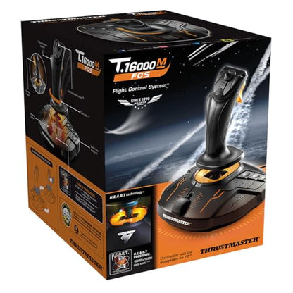 Thrustmaster T16000M FCS - Precision Combat Flight Sim Joystick - PC | Drift-free H.E.A.R.T sensors, 16 programable buttons, 8-way hat switch, 4 axes, twist rudder, integrated throttle - style: Flight Stick T16000M FCS