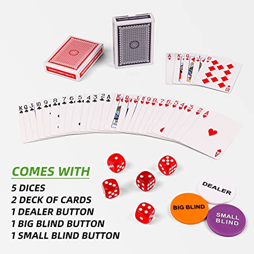 Homwom Poker Chip Set - 500PCS Poker Chips with Aluminum Case, 11.5 Gram Chips for Texas Holdem Blackjack(500pcs) - style: 500pcs