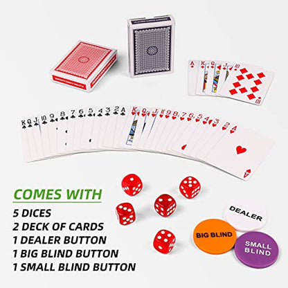 Homwom Poker Chip Set - 500PCS Poker Chips with Aluminum Case, 11.5 Gram Chips for Texas Holdem Blackjack(500pcs) - style: 500pcs