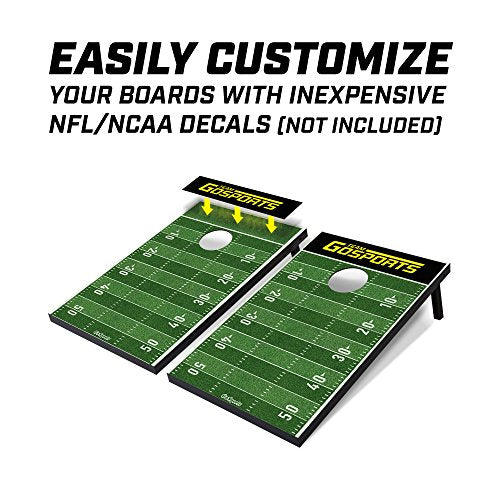 GoSports Portable Cornhole Sets, 8 Styles – Choose 4 x 2 ft or 3 x 2 ft - Boards Include 8 Bean Bags, Travel Case, and Game Rules - style: 3 x 2 ft Football
