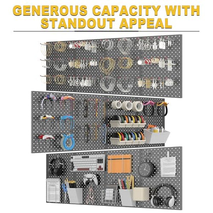 Pegboard Display Stand, Metal Tabletop Pegboard Display, Accessories Rack Organizer for Jewelry, Retail Stores, Craft Shows, 12"X16", 4pcs Black - size: 4Pack 12"X16"