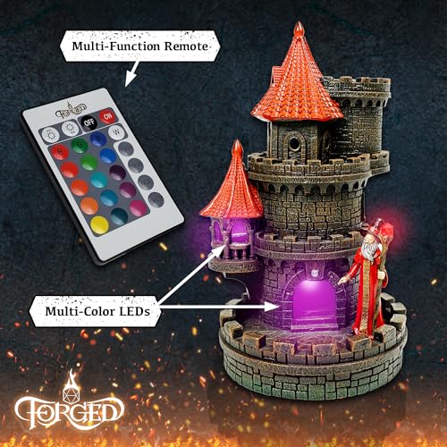 Forged Dice Co. Wizard's Castle Dice Tower - Hand Painted - Fits Dungeons and Dragons Dice - Red - color: Red Wizard