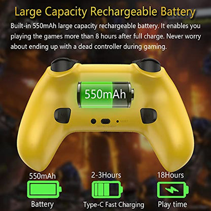Megadream Controller for iPhone, iPad Controller Joystick Joypad with Adjustable Clamp for iOS 13.4+ Version iPhone/iPad, iPhone 13/13 Pro/Mini, iPhone 12 Pro/Mini, Not for TV - Yellow [Direct Play] - color: Yellow