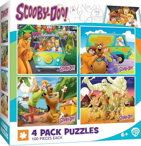 MasterPieces Puzzle Set - 4-Pack 100 Piece Jigsaw Puzzle for Kids - Scooby-Doo! 4-Pack - 8"x10" - style: Scooby-Doo!