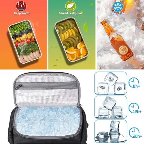 HILOMON Backpack with Insulated Lunch Compartment Cooler Bookbag Combo | 17" Laptop Compartment, USB Charging Port, Chest Strap, Anti-Theft Pocket, 2-in-1 Insulated Cooler Lunchbox Work Backpackbag
