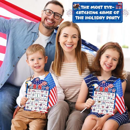 39Pcs 4th of July Bingo Game for Adults Kids 24 Players Eagle Shape Bingo Game Cards with Reward Stickers for Family Friend Student Large Group Activities Independence Day Patriotic Party Favors - style: 4th of July