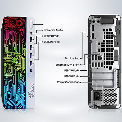 HP RGB Gaming Desktop PC Bundle - Intel Core i7 6th Gen, 16GB DDR4 Ram, 1TB SSD, Radeon RX - 550 4GB GDDR5, New 24 Inch Monitor - Prebuilt Gaming Computer, RGB Set - Windows 11 Pro (Renewed)